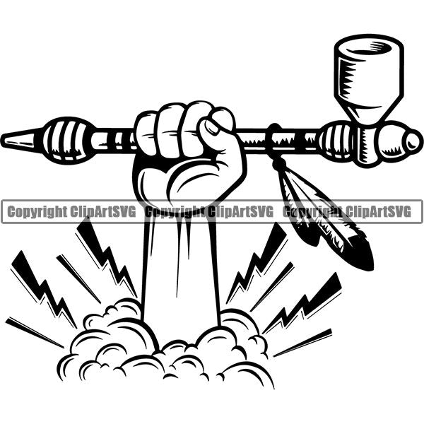 Native American Indian Pipe Peace ClipArt SVG