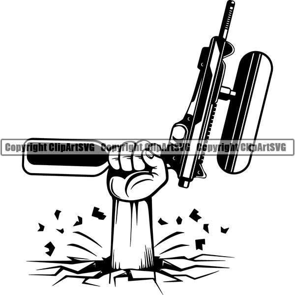 Sports Game Paintball Gun ClipArt SVG