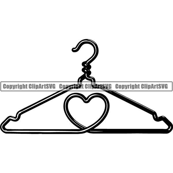 Fashion Beauty Arts Crafts Clothes Designer Hanger Heart dcf ClipArt SVG