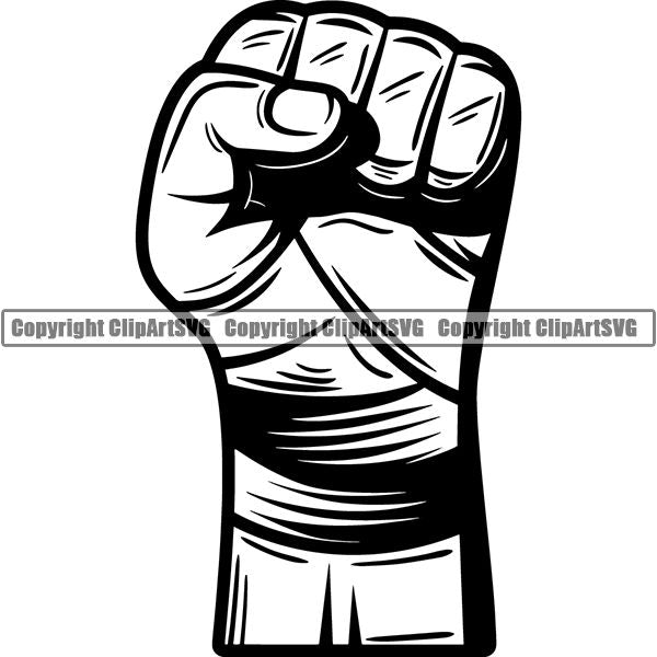 Sports Boxing Boxer MMA Fighter Taped Fist ClipArt SVG