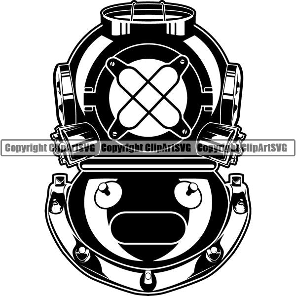 Diving Dive Diver Equipment Nautical Sailing Boating Sail Boat Sailboat ClipArt SVG