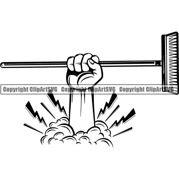 Maid Cleaning Service Housekeeping Housekeeper Broom ClipArt SVG