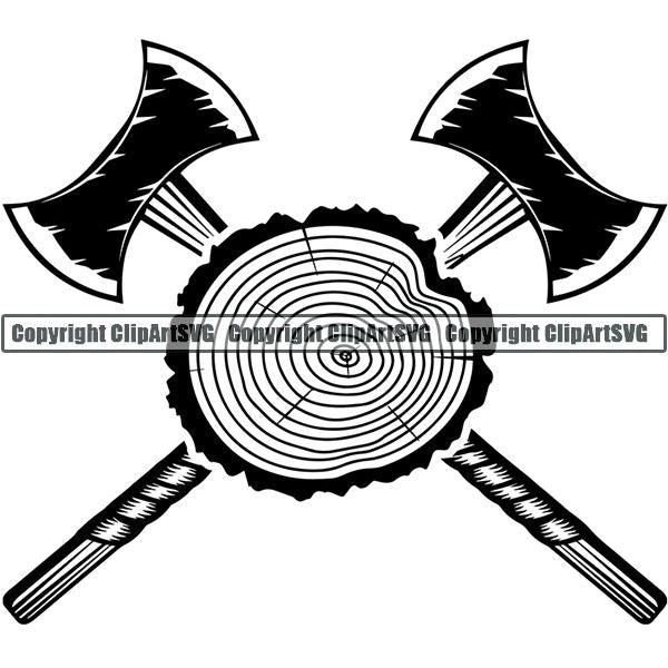 Construction Woodworking Carpenter Lumberjack Logo ClipArt SVG