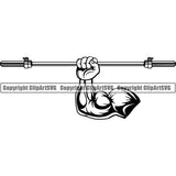 Gym Sports Bodybuilding Fitness Muscle Weight Bar Olympic ClipArt SVG