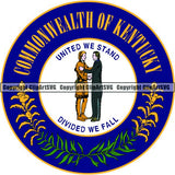 State Flag Seal Kentucky ClipArt SVG