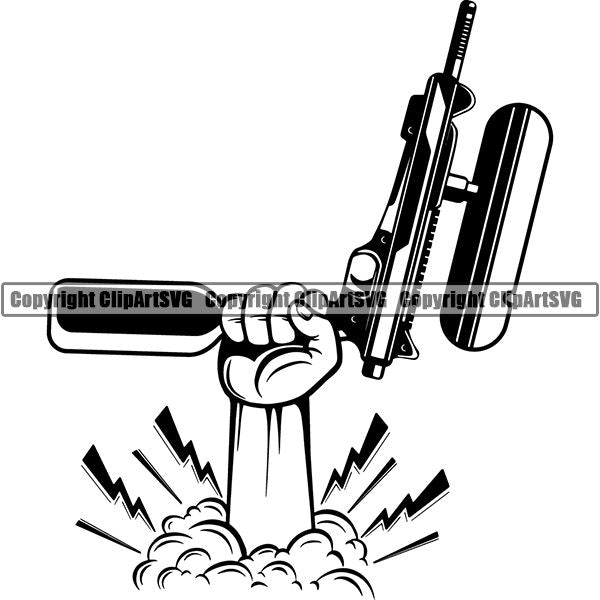 Sports Game Paintball Gun ClipArt SVG