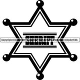 Occupation Cowboy Sheriff Badge ClipArt SVG