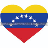 Country Flag Heart Venezuela ClipArt SVG
