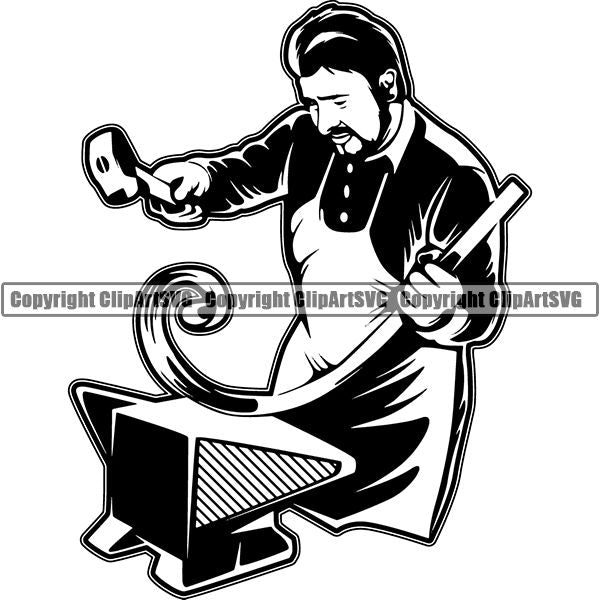 Blacksmith Metalwork Metal Forge Weld Welder Welding ClipArt SVG