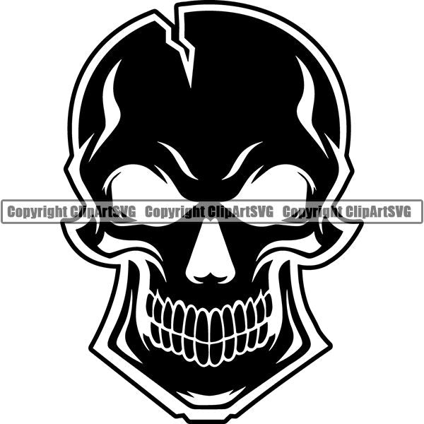 Skull Skeleton Tattoo Tat ClipArt SVG