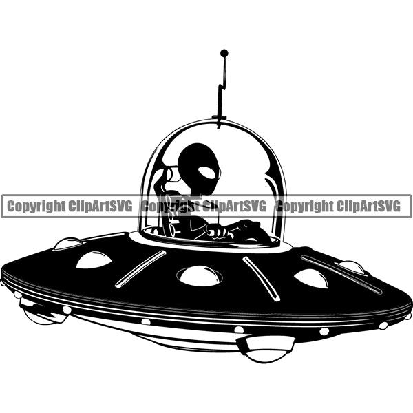 Astronaut Outer Space Shuttle Sci-Fi Science Fiction ClipArt SVG