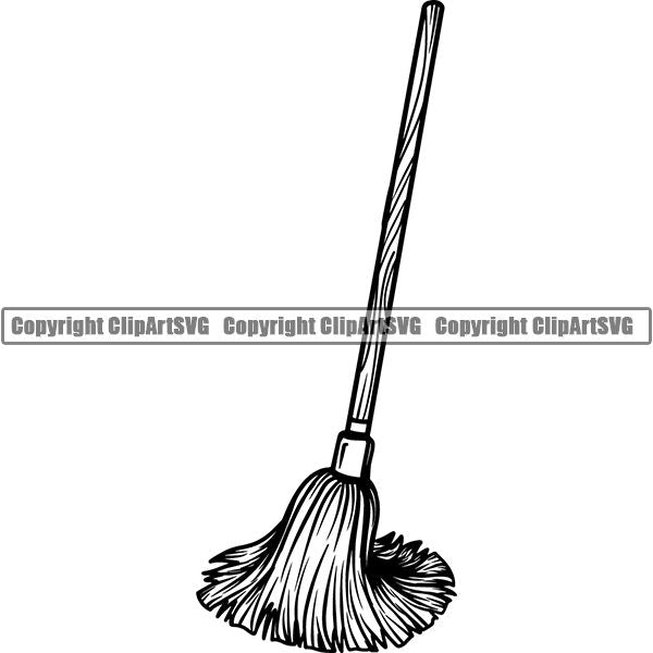 Maid Cleaning Service Housekeeping Housekeeper Mop ClipArt SVG