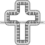 Music Design Element Frame Border Piano Keys In Cross ClipArt SVG