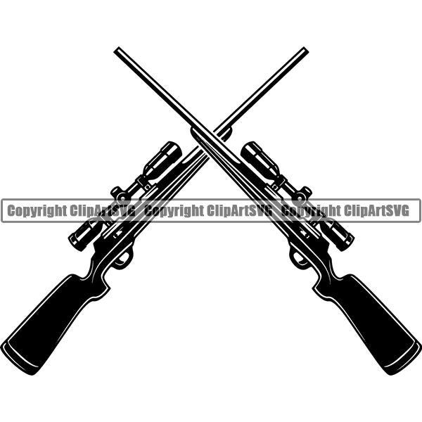 Sports Game Hunting Fishing Hunt Fish Rifle ClipArt SVG