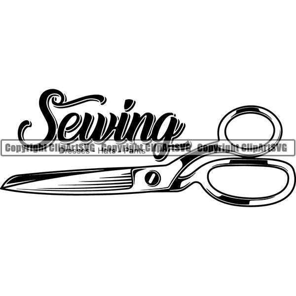 Tailor Seamstress Alterations Scissors Sheers ClipArt SVG