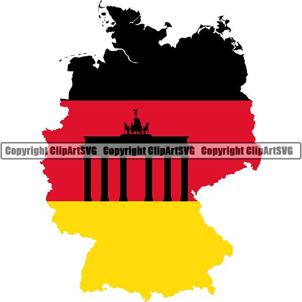 Country Flag Map Germany ClipArt SVG