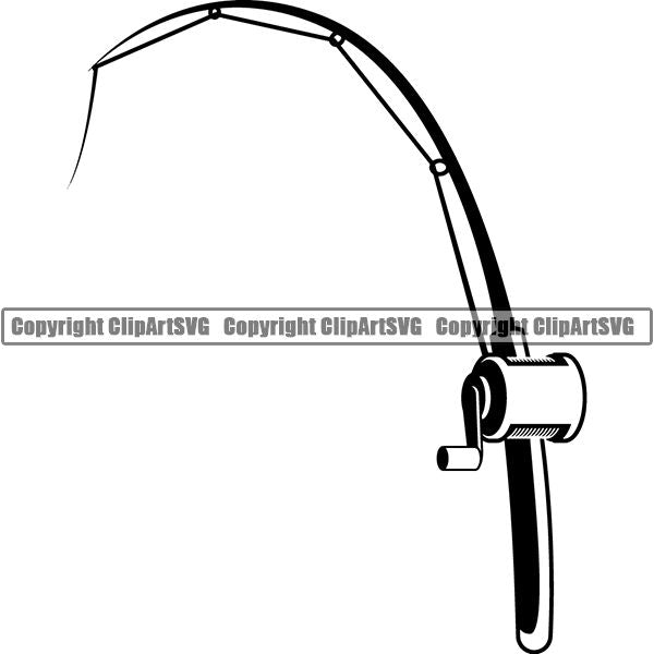 Sports Game Fishing Hunting Fish Hunt Rod ClipArt SVG