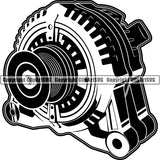 Mechanic Repair Shop Garage Alternator ClipArt SVG