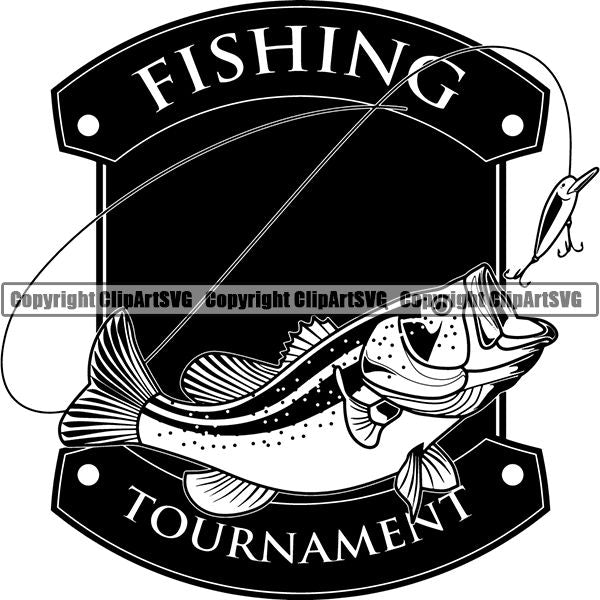 Sports Game Hunting Fishing Hunt Fish Logo ClipArt SVG