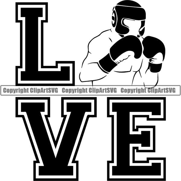 Sports Boxing Boxer MMA Fighter Love ClipArt SVG