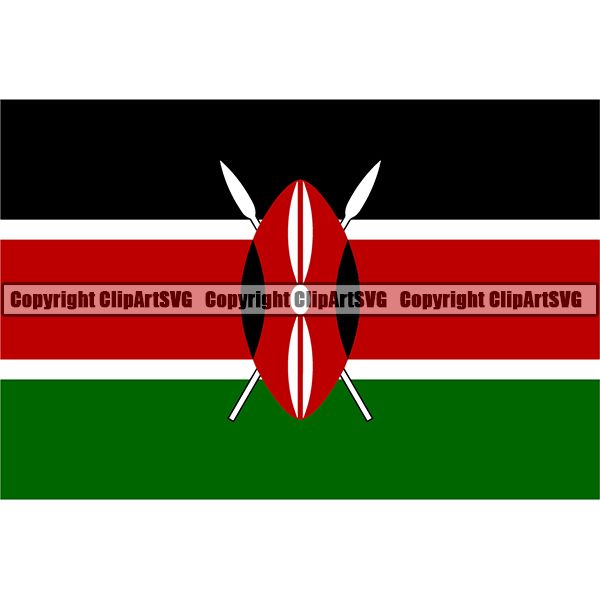 Country Flag Square Kenya ClipArt SVG