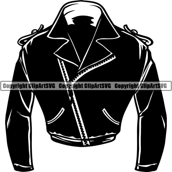 Motorcycle Bike Chopper Jacket ClipArt SVG