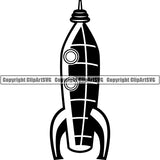 Astronaut Outer Space Shuttle Sci-Fi Science Fiction Rocket ClipArt SVG