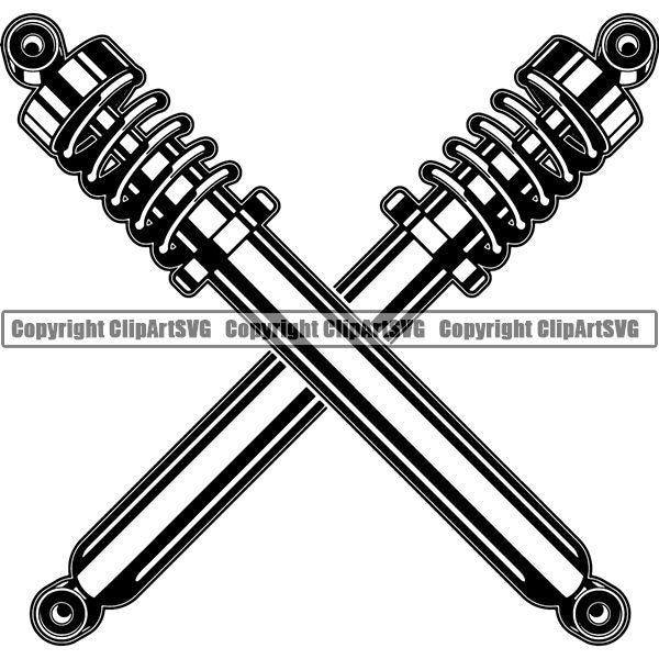 Mechanic Repair Shop Garage Engine Shock Absorber ClipArt SVG