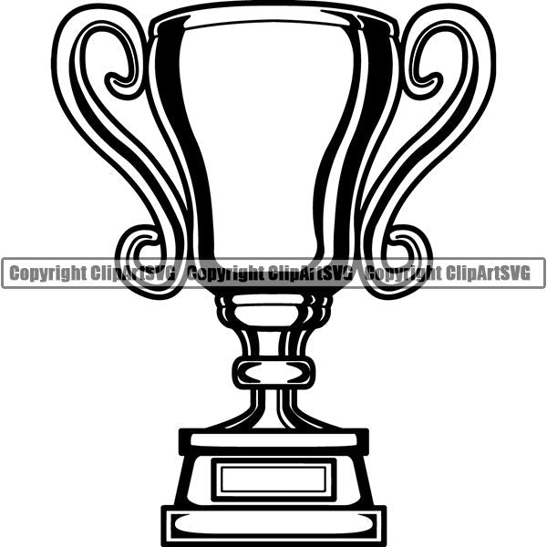 Sports Car Racing Winner Trophy ClipArt SVG