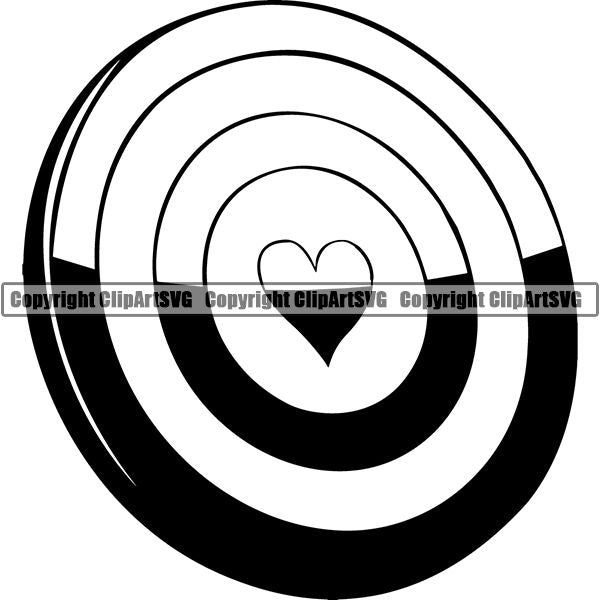 Sports Game Archery Heart  ClipArt SVG