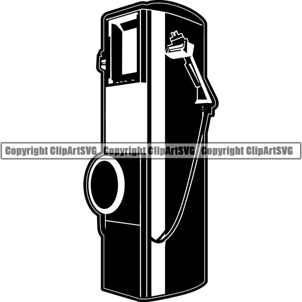 Sports Car Electric Vehicle Charging Station ClipArt SVG