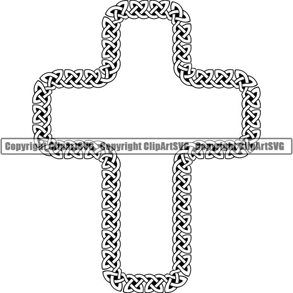 Viking Celtic Frame Border Design Element Cross ClipArt SVG