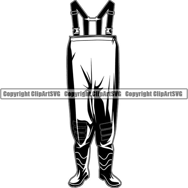Sports Game Fishing Hunting Fish Hunt Waders ClipArt SVG