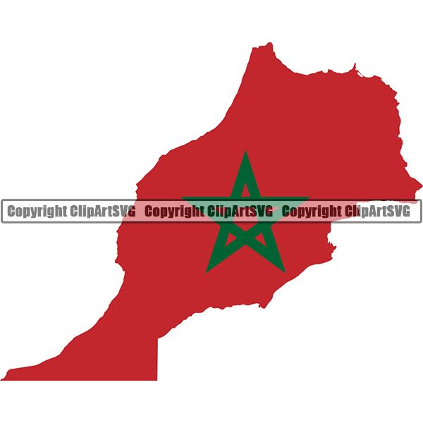 Country Flag Map Morocco ClipArt SVG