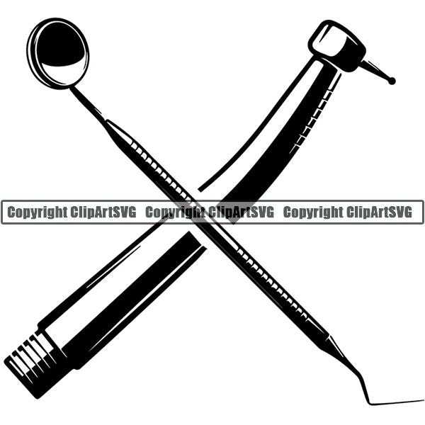 Dentist Dental Service Logo ClipArt SVG