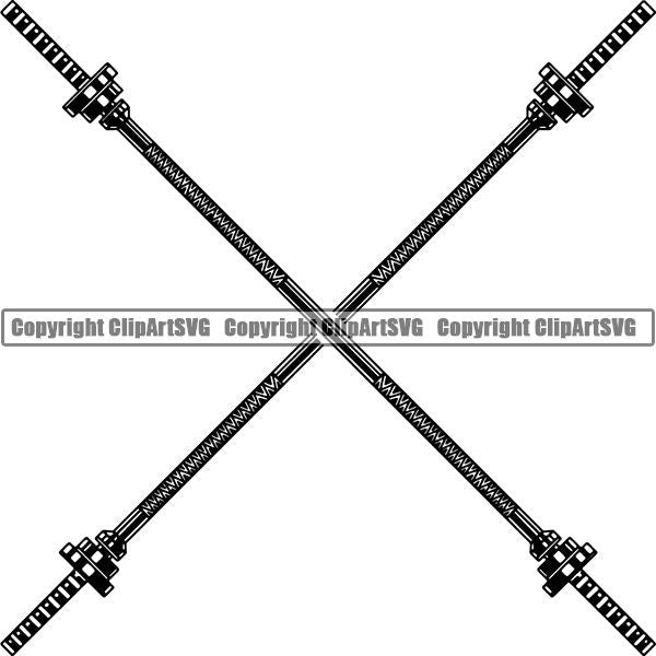 Gym Sports Bodybuilding Fitness Muscle Weight Bar ClipArt SVG