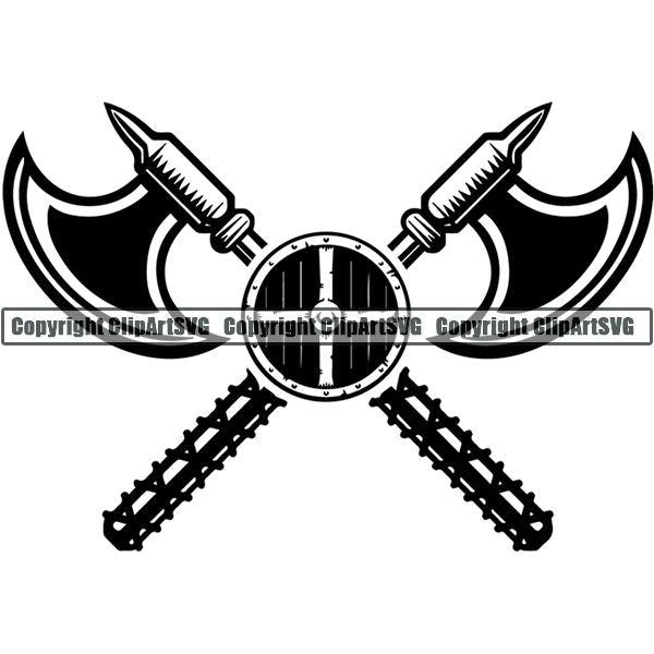 Viking Warrior Logo ClipArt SVG