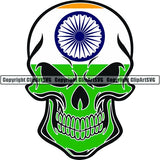 Country Flag Skull India ClipArt SVG