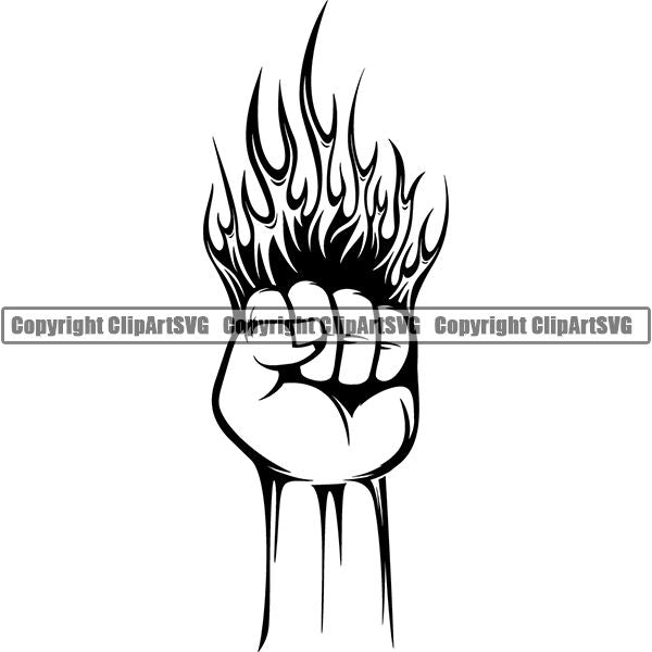 Design Element Human Hand Fire ClipArt SVG