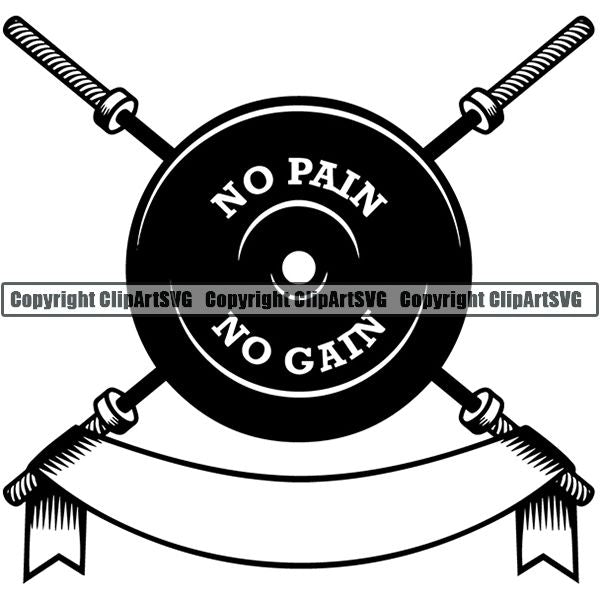 Gym Sports Bodybuilding Fitness Muscle Logo ClipArt SVG