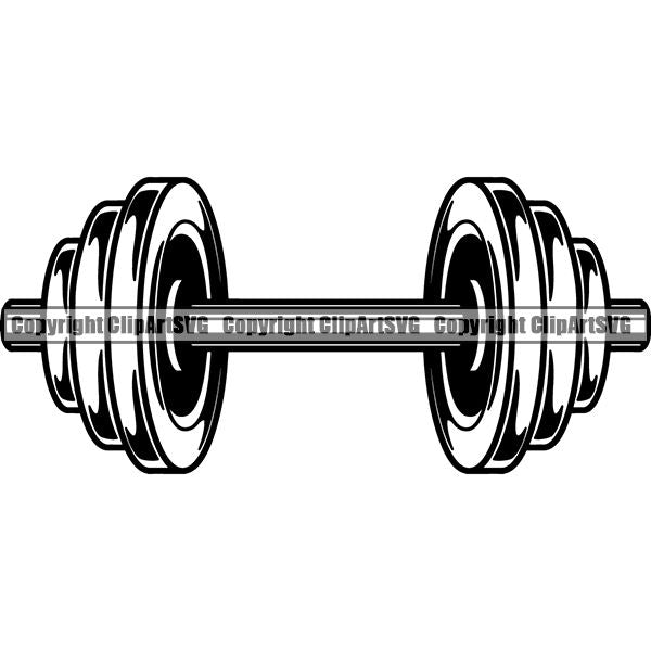 Gym Sports Bodybuilding Fitness Muscle Dumbbell ClipArt SVG