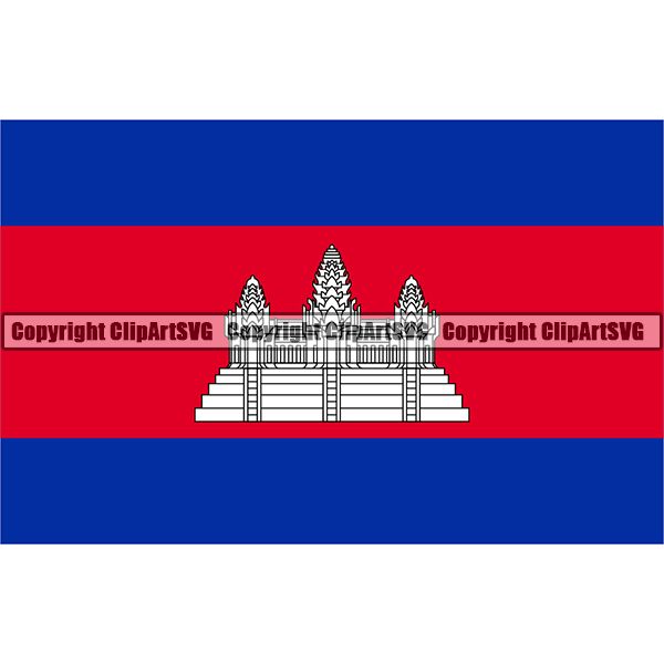 Country Flag Square Cambodia ClipArt SVG