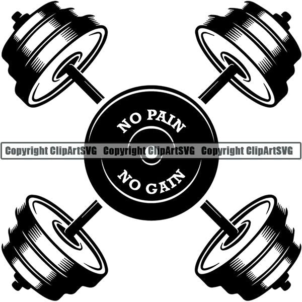 Gym Sports Bodybuilding Fitness Muscle Logo ClipArt SVG