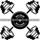 Gym Sports Bodybuilding Fitness Muscle Logo ClipArt SVG