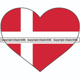 Country Flag Heart Denmark ClipArt SVG