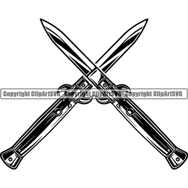Military Weapon Knife Automatic Switch Blade ClipArt SVG