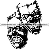 Skull Skeleton Mask Smile Now Cry Later Tattoo Tat ClipArt SVG