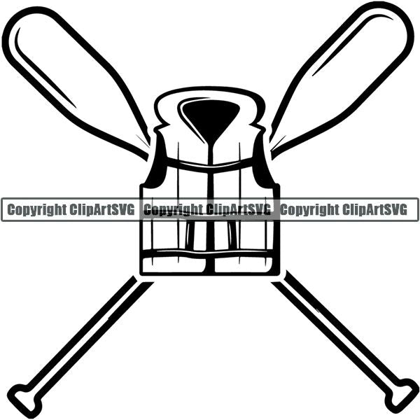 Kayak Kayaking Canoe Canoeing Raft Rafting Paddle Ore Logo ClipArt SVG