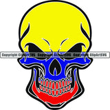 Country Flag Skull Colombia ClipArt SVG