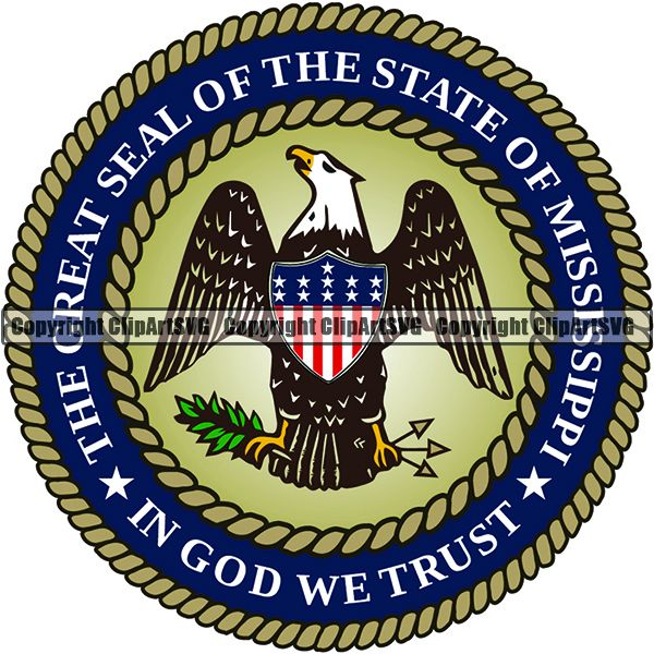 State Flag Seal Mississippi ClipArt SVG
